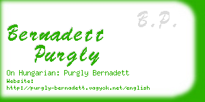 bernadett purgly business card
